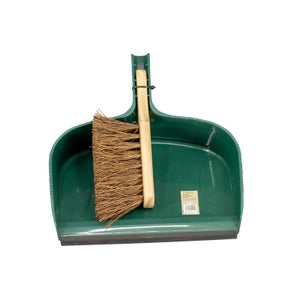 Charles Bentley Large Green Dustpan and Bassine brush Set.