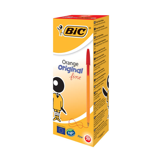 BIC Orange Fine Red Pens (Pack of 20)