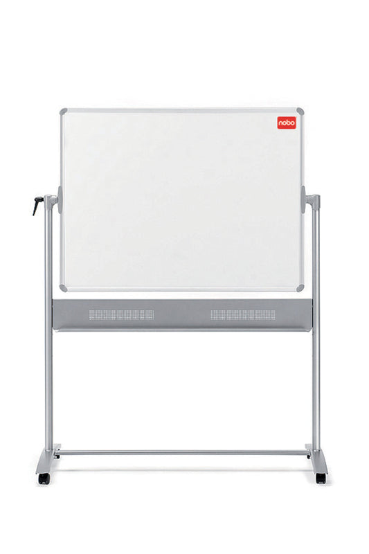 Nobo Basic Mobile Non Magnetic Melamine Whiteboard Aluminium Frame 1200x900mm 1905239