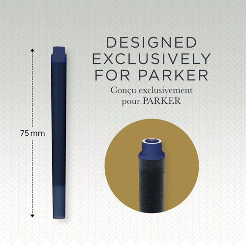 Parker Quink Permanent Ink Cartridge 12x5 Blue (Pack of 60) S0881580