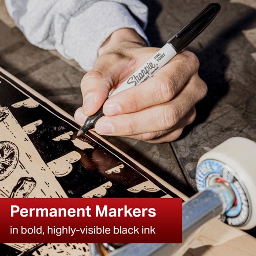 Sharpie 08 Permanent Marker Fine Tip Black (Pack of 12) 1985857