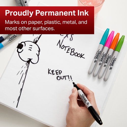 Sharpie 08 Permanent Marker Fine Tip Black (Pack of 12) 1985857