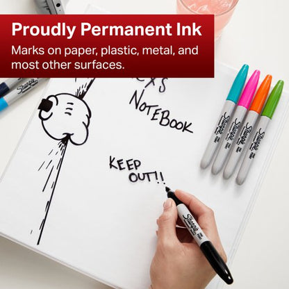 Sharpie 08 Permanent Marker Fine Tip Black (Pack of 12) 1985857