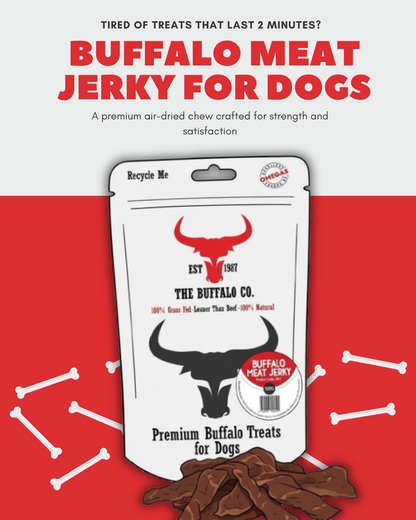 The Buffalo Co. Buffalo Meat Jerky for Dogs | 100% Natural Grass-Fed Dog Treats | 1 x 100g