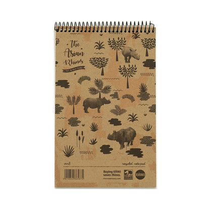 Save The Rhino Recycled Spiral Headbound Notebook 200x127mm (Pack 10) SRN8