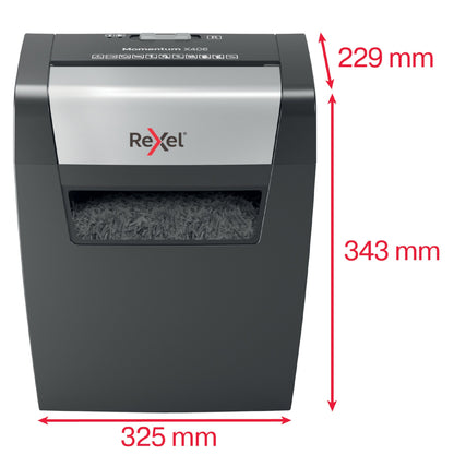 Rexel Momentum X406 Cross Cut Shredder 15 Litre 6 Sheet Black 2104569