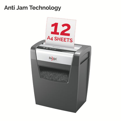 Rexel Momentum X312 Cross Cut Shredder 23 Litre 12 Sheet Black 2104572