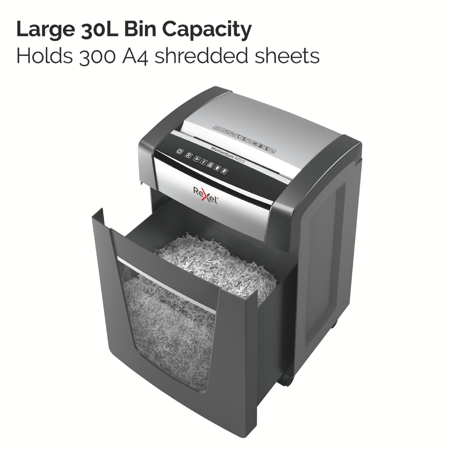 Rexel Momentum M515 Micro Cut Shredder 30 Litre 15 Sheet Black 2104577