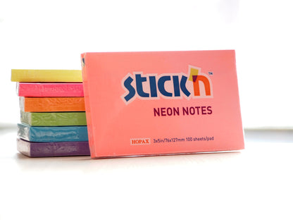 ValueX Stickn Notes 76x127mm 100 Sheets Neon Colours (Pack 12) 21334