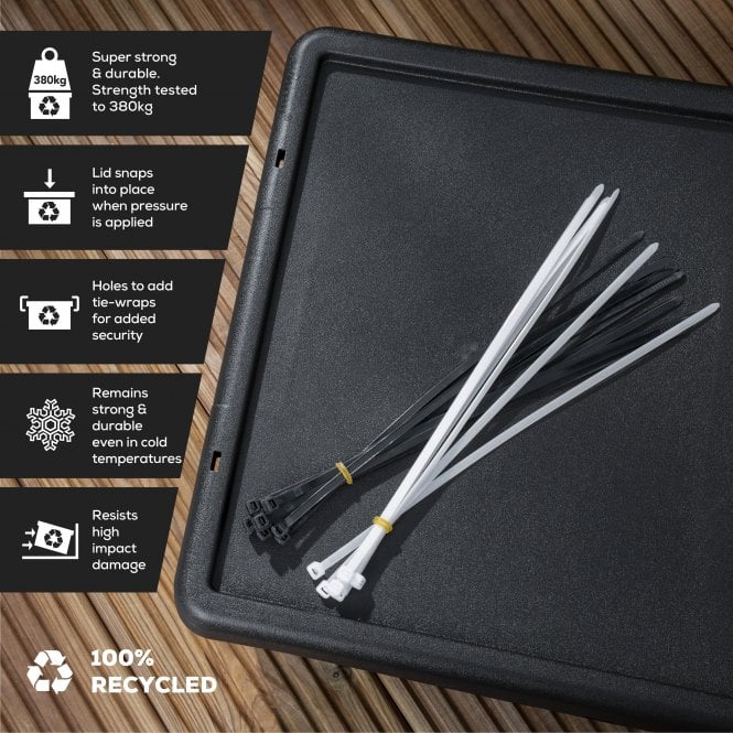 Wham Bam Black Recycled Storage Box 24 Litre | 4 Pack Bundle