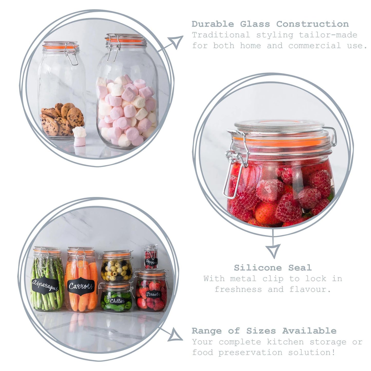 Fixtures Cliptop Glass Preserving Jar 800ml