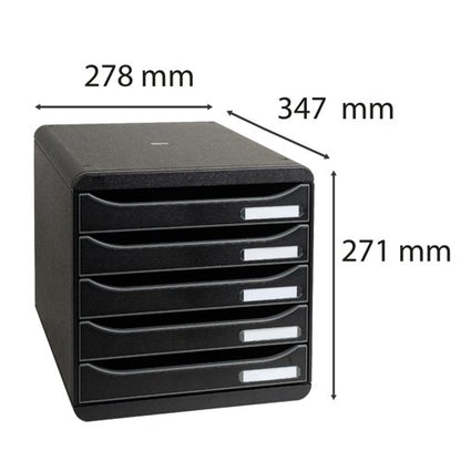 Exacompta Big Box Plus 5 Drawer Set Black 309714D