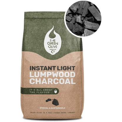 Green Olive Firewood Co Instant Light Lumpwood Charcoal 1kg 2-Pack
