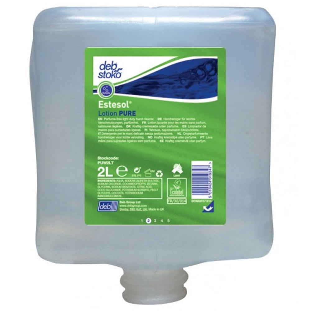 Deb Estesol Lotion Pure 2 litre {PUW2LT} - UK BUSINESS SUPPLIES