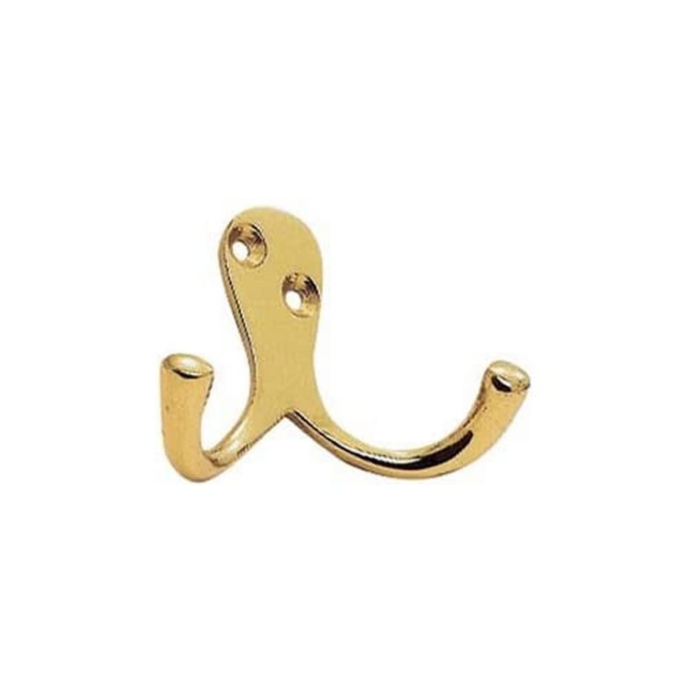 Securit Double Robe Hook | 75mm | Brass | S2567 | 1 x Double Hanging Hook