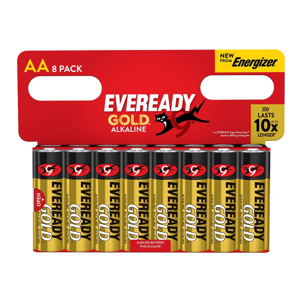 Eveready AA Alkaline Gold | 10 x Extra Life | 8 Pack
