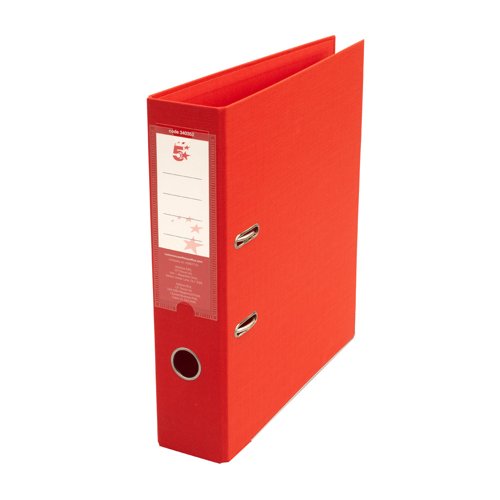 5 Star Premium Lever Arch File A4 70mm Spine Polypropylene Red (Pack of 10) 340352