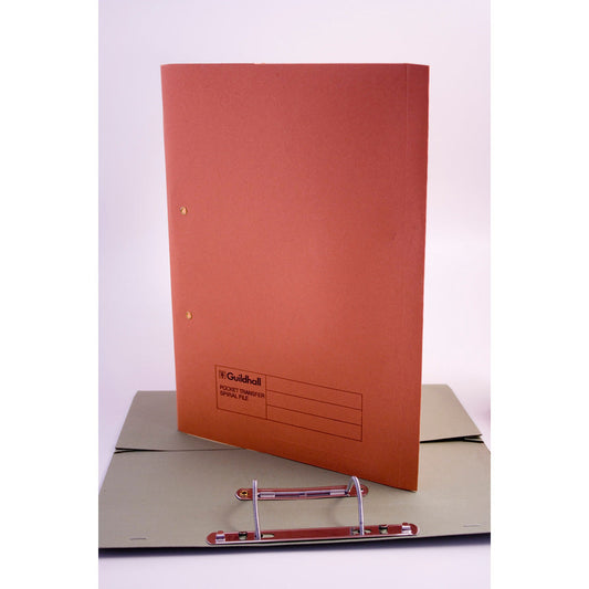 Guildhall Transfer Spring Transfer File Manilla Foolscap 315gsm Orange (Pack 25) - 349-ORGZ