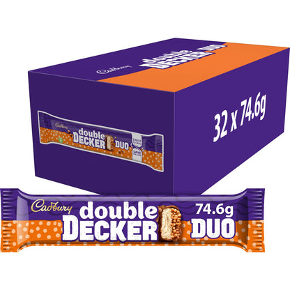 Cadbury Double Duo Decker Chocolate Bars - 74.6g (Box of 32)