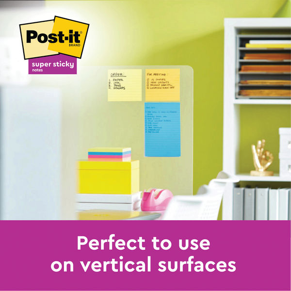 Post-It Super Sticky (101 x 101mm) Extra Large Lined Post-it Notes Canary Yellow (6 x 90 Sheets)