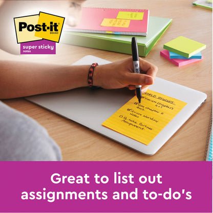 Post-It Super Sticky (101 x 101mm) Extra Large Lined Post-it Notes Canary Yellow (6 x 90 Sheets)
