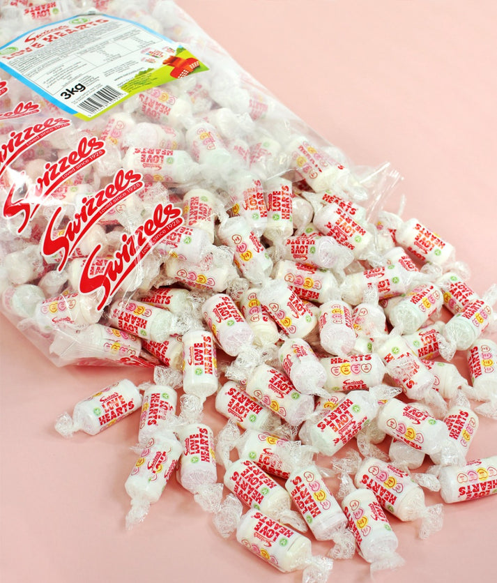 Swizzels Love Hearts Mini Rolls 3kg Bag | Party Treats | Party Favours | Promotion Goods | Approx 250 Rolls