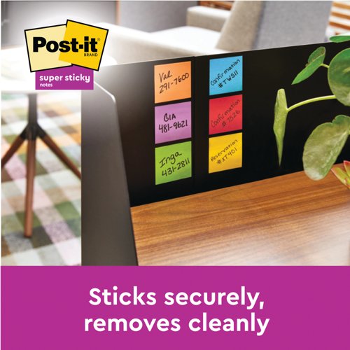 Post-it Super Sticky Recycle 47.6x47.6 Cardboard Packaging Assorted (Pack of 12) 622RSS12COL
