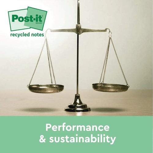 Post-it Super Sticky Recycle 76x76mm Cardboard Packaging Yellow (Pack of 18) 654 RSSCY 14+4F