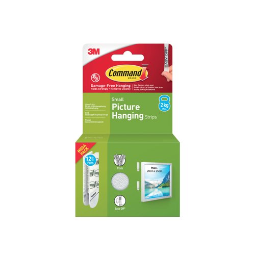 Command Picture Hanging Strips 12 Pairs Small White (Pack of 24) 7100337182