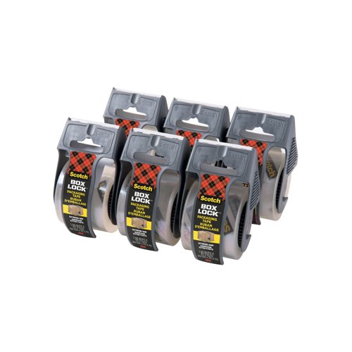 Scotch Box Lock Packaging Tape 1956EF 48mmx20.3m + Dispenser (Pack of 6) 7100263243