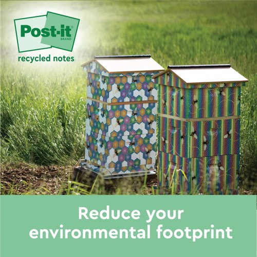 Post-it Recycled Notes Asst Colour 76x76mm 100 (Pack of 16) 7100259226
