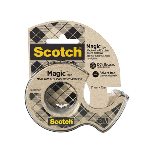 Scotch Magic Tape 19nmx20m Single Roll w/Recycled Dispenser 7100082821