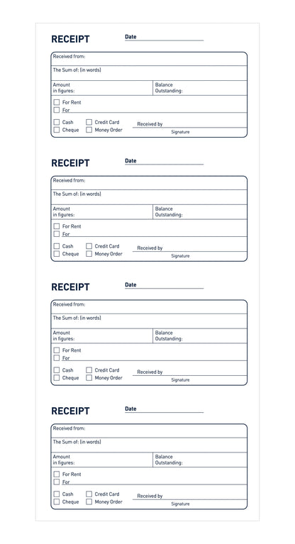Challenge 280 x 141mm Duplicate Receipt Book Carbonless Taped Cloth Binding 200 Sets - 400048651