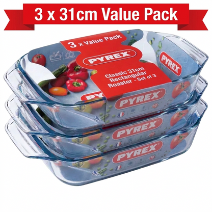 Pyrex Optimum Glass Rectangular Roaster 31cm x 21cm