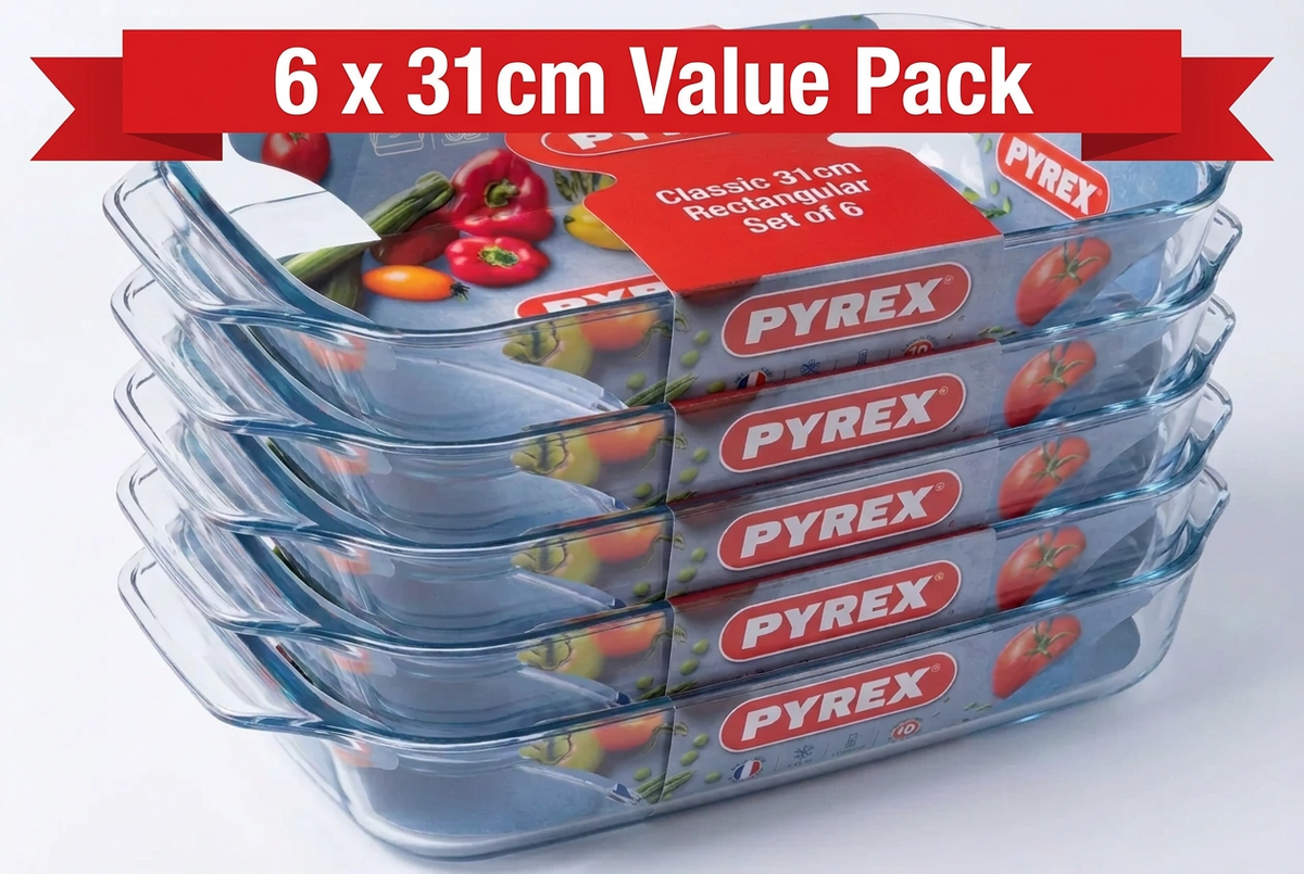 Pyrex Optimum Glass Rectangular Roaster 27cm x 17cm.