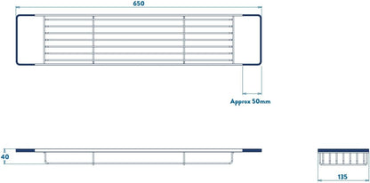 Croydex Bath Rack  650Mm X 135Mm