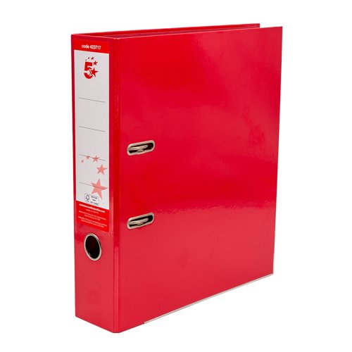 5 Star Lever Arch File A4 70mm Spine Red (Pack of 10) 423717