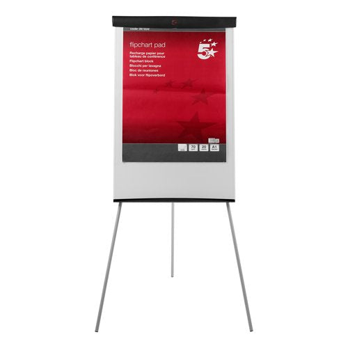 5 Star Flipchart Easel with Telescopic Legs 700x82x1900mm for A1 and Euro Pads 424461