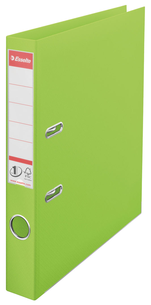 Esselte No.1 VIVIDA Lever Arch File Polypropylene A4 50mm Spine Width Green (Pack 10) 624073