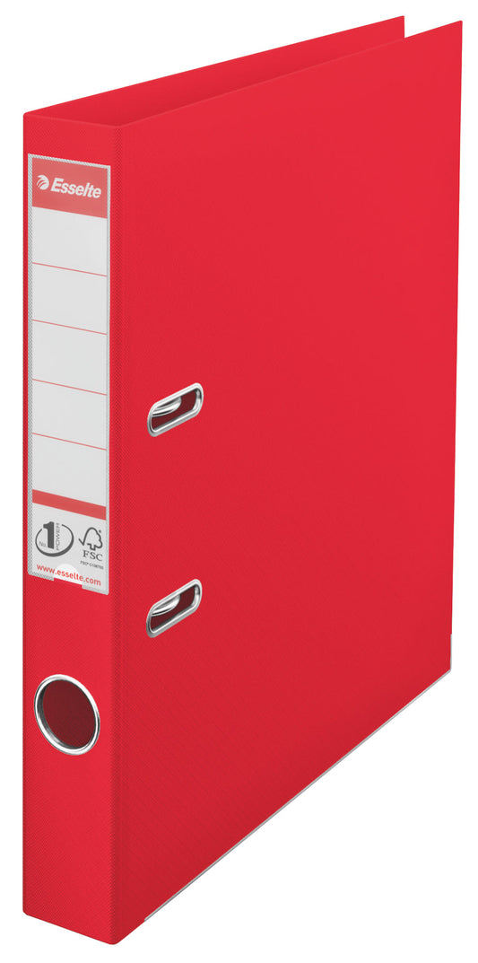 Esselte No.1 VIVIDA Lever Arch File Polypropylene A4 50mm Spine Width Red (Pack 10) 624072