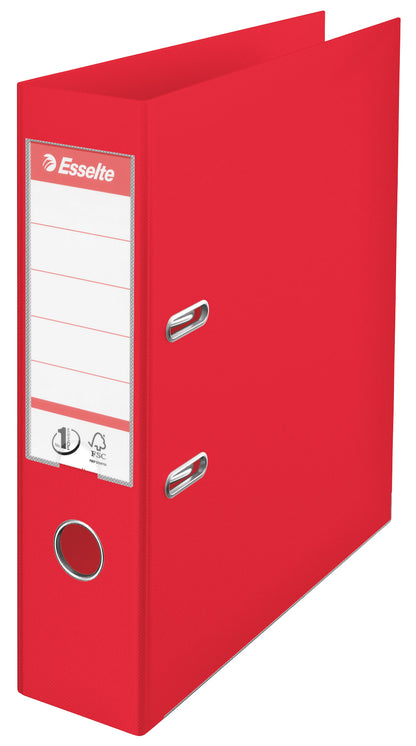 Esselte No.1 VIVIDA Lever Arch File Polypropylene A4 75mm Spine Width Red (Pack 10) 624068