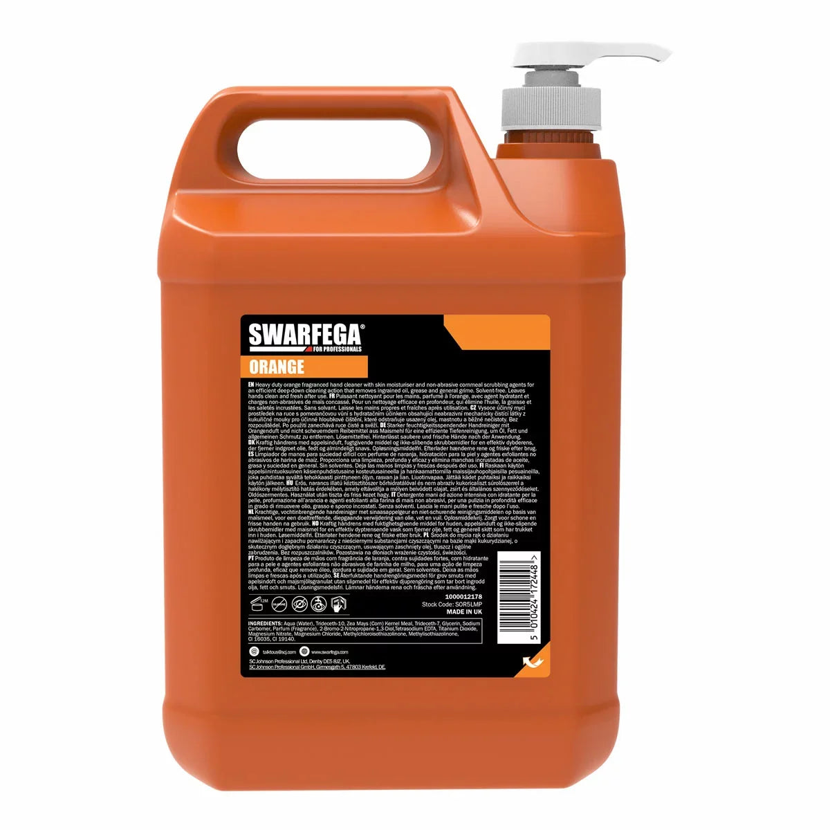 Swarfega Orange Scented Hand Cleanser & Pump 5 Litre
