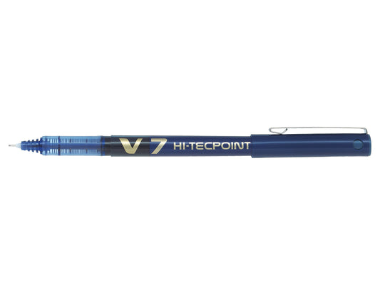 Pilot V7 Hi-Tecpoint Liquid Ink Rollerball Pen 0.7mm Tip 0.5mm Line Blue (Pack 12) - 101101203