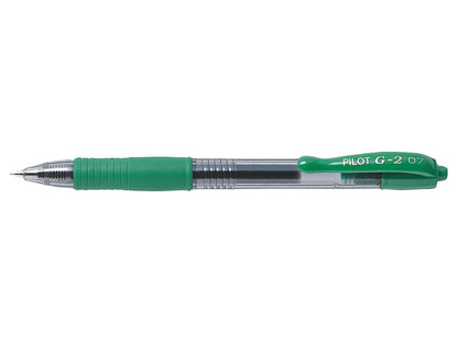 Pilot G-207 Retractable Gel Rollerball Pen 0.7mm Tip 0.39mm Line Green (Pack 12) - 41101204