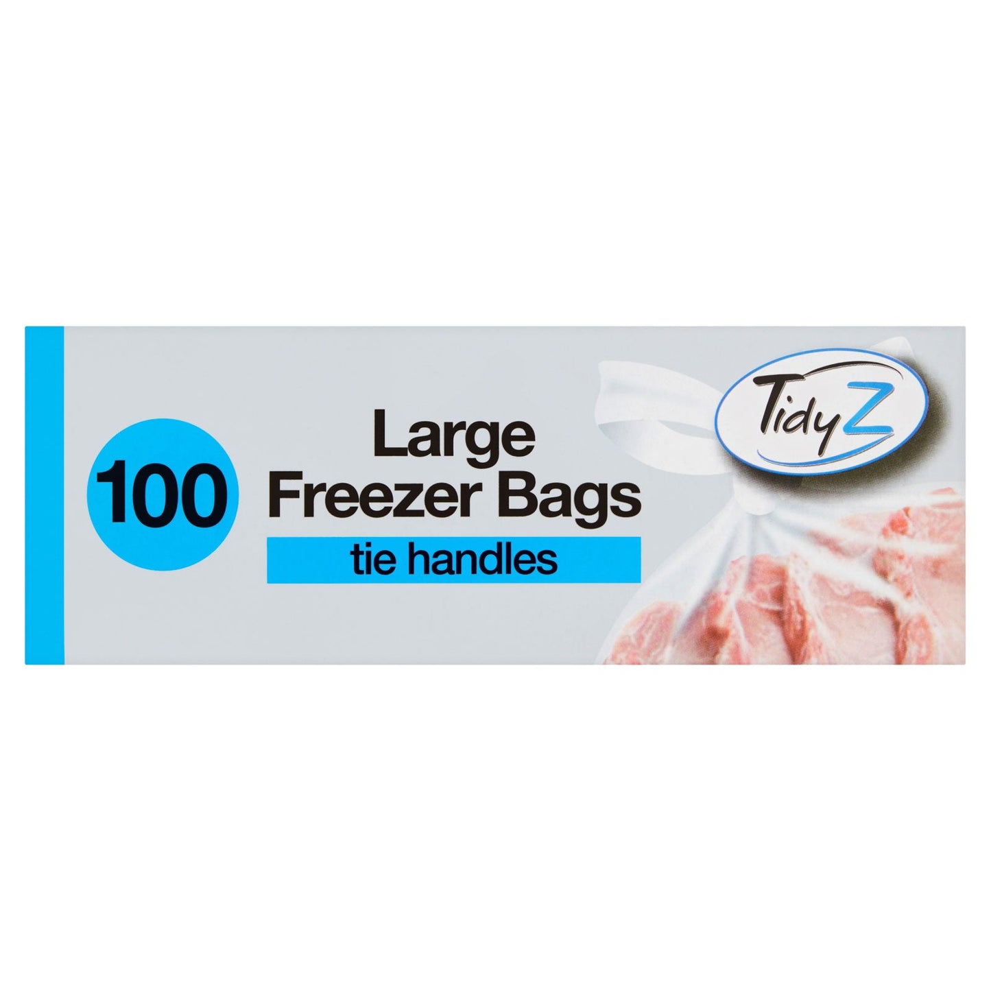 TidyZ B0262 Freezer Bags, tie handle Large (4 Packs of 100)
