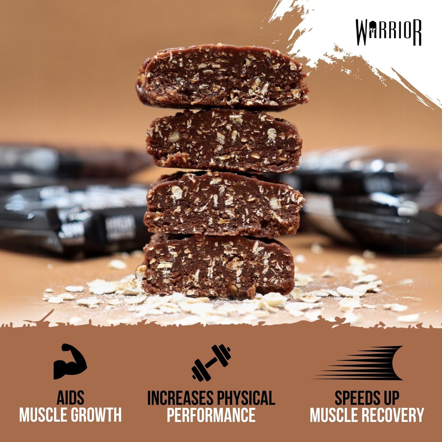 Warrior RAW Protein Bar | 12 x 75g Bars | 20g of Protein Per bar | Chocolate Brownie