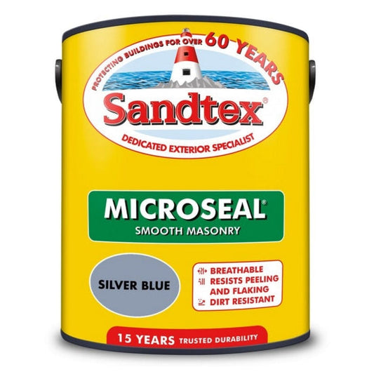 Sandtex Microseal Smooth Masonry Paint | Silver Blue | 5 Litre