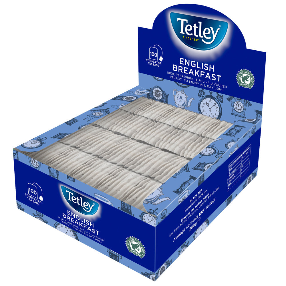 Tetley English Breakfast String & Tag Tea Bags 100s