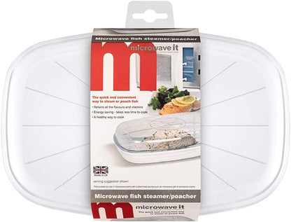 Pendeford Housewares Microwave Fish Poacher & Steamer 26Cm X 16.5Cm X 7Cm