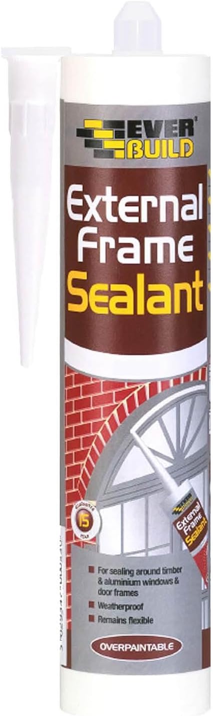 Everbuild External Frame Sealant |  Mould-Resistant | White | 290ml Cartridge
